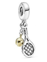 چارم آویز راکت و توپ تنیس دو رنگ پاندورا