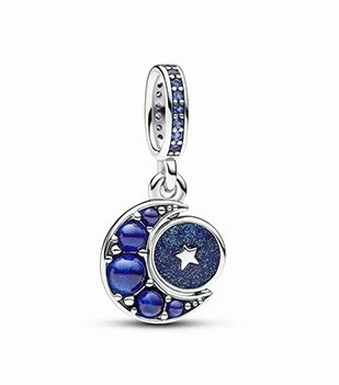 چارم آویز ماه درخشان و چرخان پاندورا