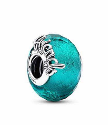 چارم مهرهای طرح دوستی آبی کریستال مورانو پاندورا