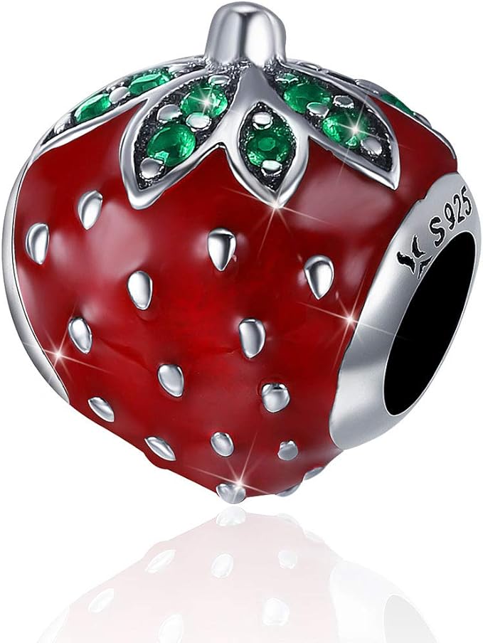 چارم مهره‌ای توت‌فرنگی دانه‌دار پاندورا