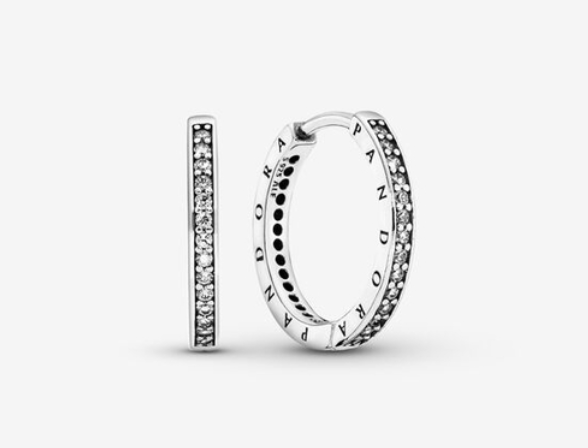گوشواره حلقه ای لوگوی پاندورا قطر ۱/۵ سانت