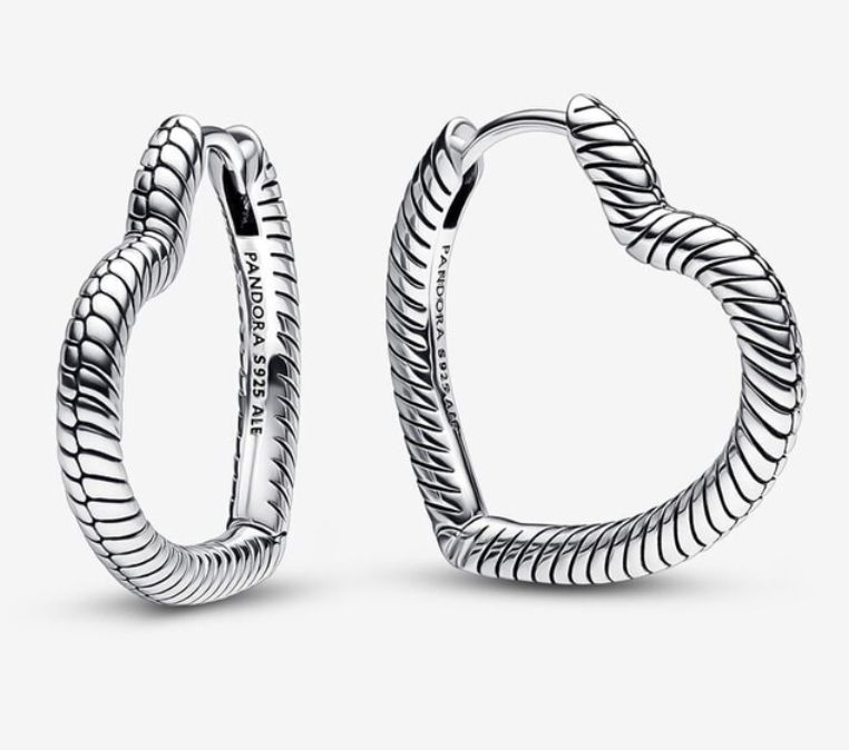 گوشواره حلقه‌ای قلبی دقایق پاندورا